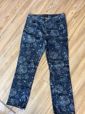 Lee Women's Dark Blue Floral Skinny Jeans